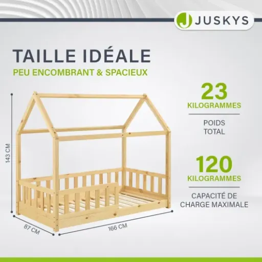 Test Juskys Lit cabane Enfant Marli 80x160 : un lit cabane simple qui fait le job pour les petits