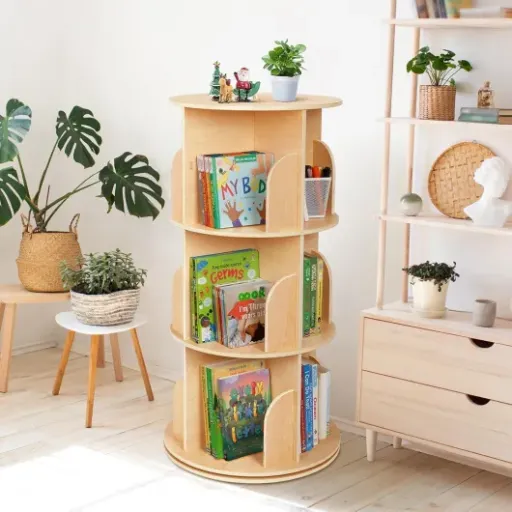 Test OOOK Bibliothèque Rotative 360° 3 étages : la petite tour qui fait le job dans les petits espaces