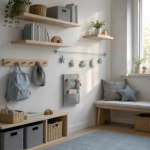 Organiser les murs de la chambre d'enfant : patères, étagères ouvertes et astuces sans percer