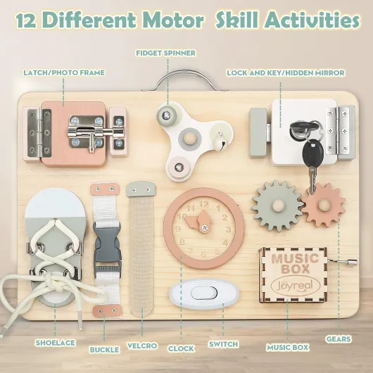 Montessori Busy Board - Jeux Montessori Planche Activité Jouet Montessori Tableau Activité Sensoriel Parcours Motricité Fine Cadeau pour Fille Garcon