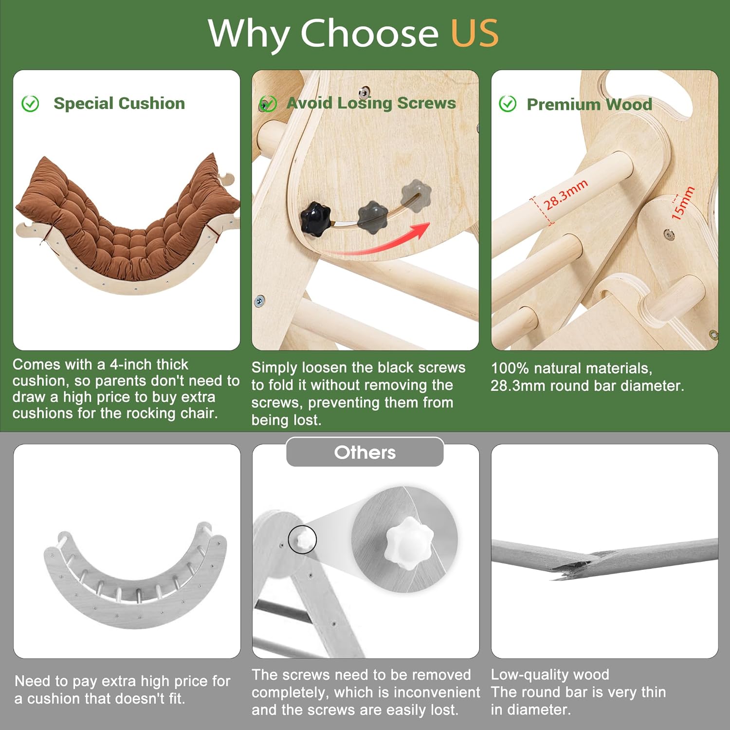 Jouet Arche Montessori Escalade Enfant Bebe - Jeux Montessori Cadeau Fille Garcon 1 2 3 4 Ans, Arc d'escalade en Bois Hêtre avec Toboggan, Échelle, Coussin, Aire de Jeux Interieur