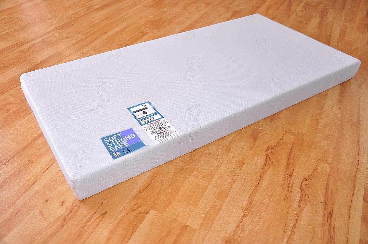 Marsell Lit bébé Lit bébé avec Matelas en Mousse Aloe Vera Réglables en Hauteur Blanc Transformable en lit Enfant