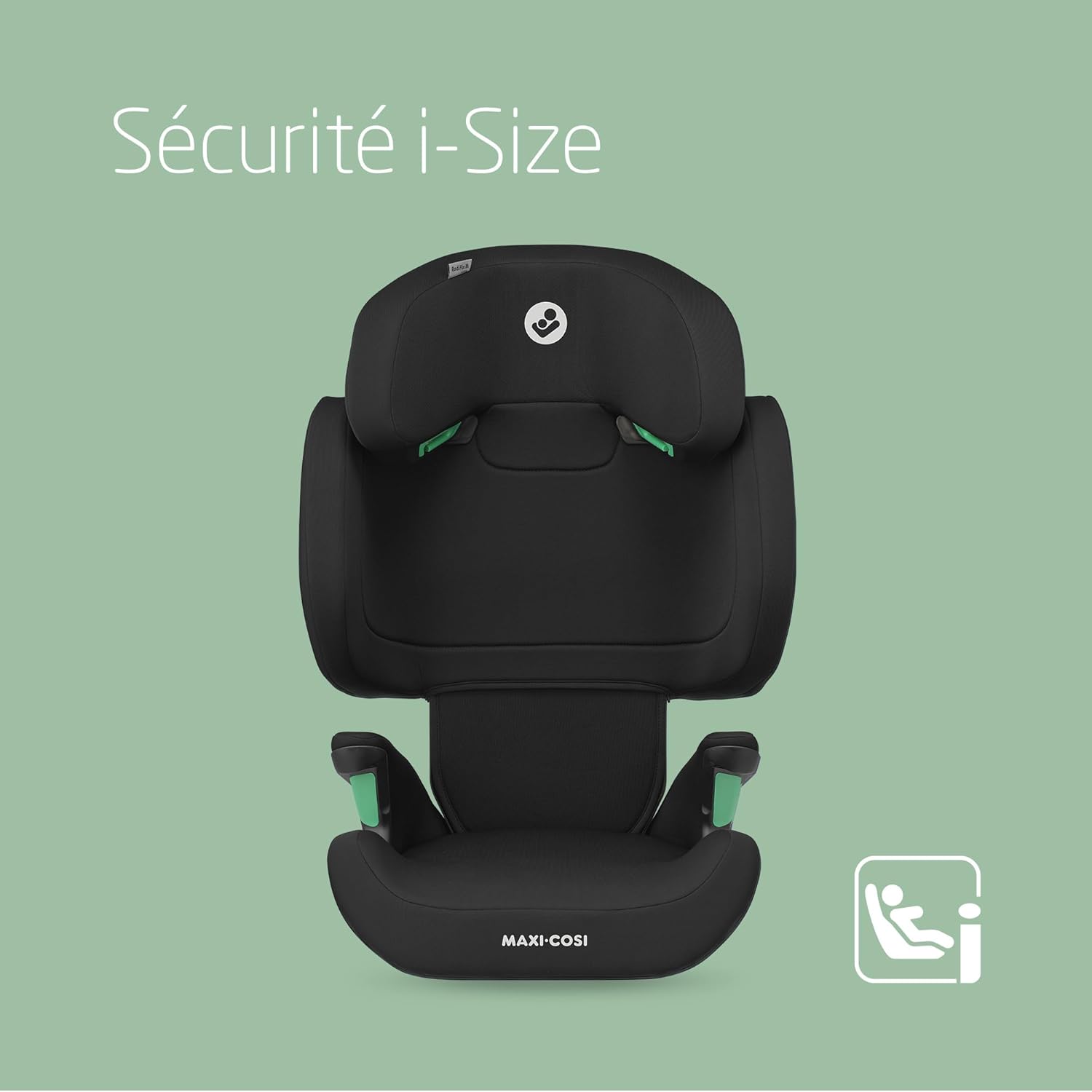Maxi-Cosi RodiFix M i-Size, Rehausseur Voiture Enfant, 3,5 - 12 ans, 100 - 150 cm, Siège Auto ISOFIX, Protection G-CELL contre chocs latéraux, Hauteur Réglable, Bouclage Rapide & Facile, Basic Black Basic Black RodiFix M i-Size