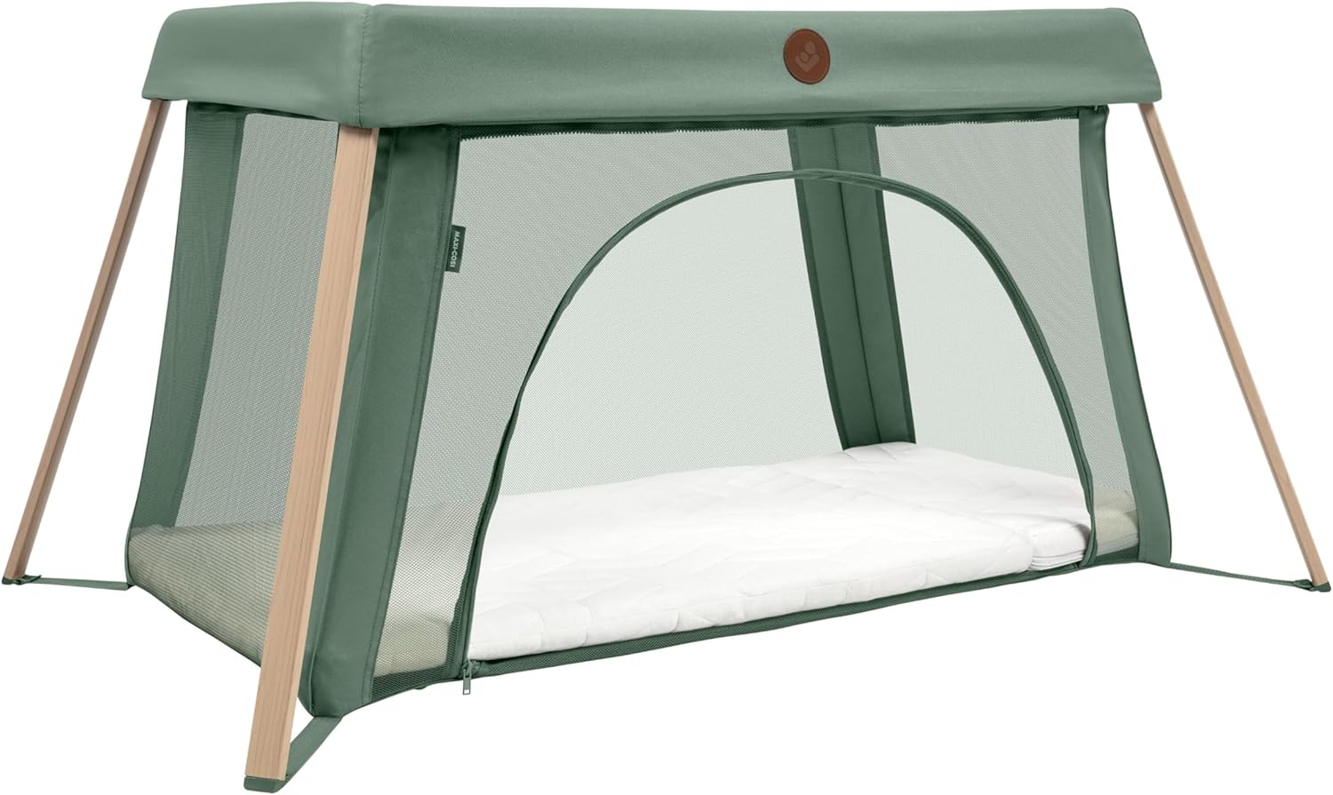 Maxi-Cosi Calao Light lit Parapluie, Super Compact et léger, Matelas CloudCore, 2 Niveaux de Couchage, Sac de Transport, pour Nouveau-nés et Tout-Petits (0–3 Ans), Max - 15 kg, Beyond Green Eco