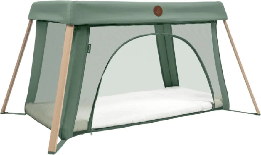 Maxi-Cosi Calao Light lit Parapluie, Super Compact et léger, Matelas CloudCore, 2 Niveaux de Couchage, Sac de Transport, pour Nouveau-nés et Tout-Petits (0–3 Ans), Max - 15 kg, Beyond Green Eco