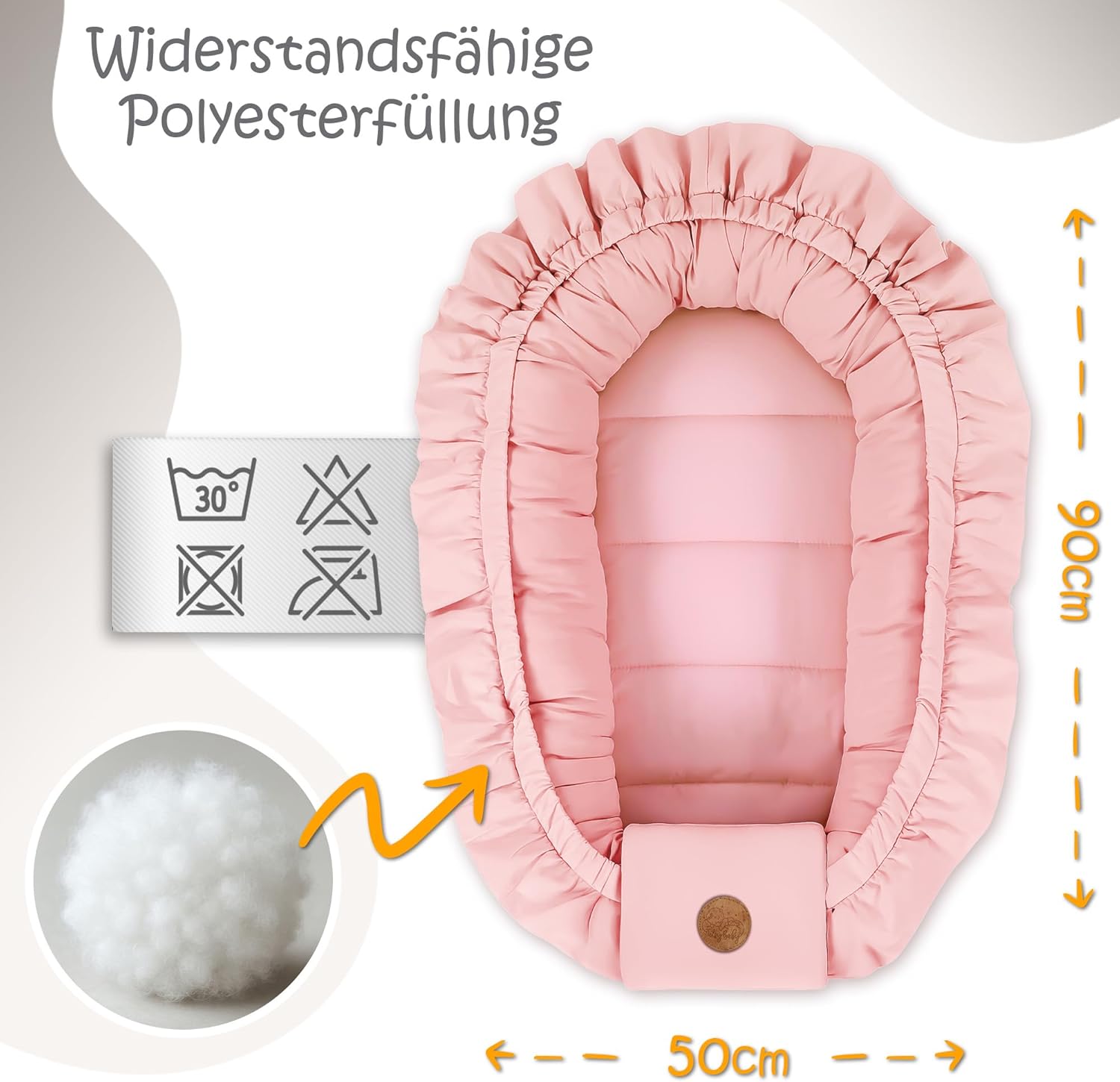 Réducteur de Lit Bébé 90x50cm en Coton, Cocon polyvalent pour Nid d'Ange Couffin et Naissance pratique et léger idéal pour le transport parfait pour filles et garçons Rose Sale