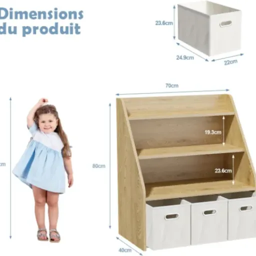 Test EFURDEN Bibliothèque enfant 3 en 1 : un meuble compact qui met (un peu) d’ordre dans la chambre
