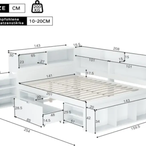 Test Yihomfy Lit Enfant 140x200 : un gros lit avec plein de rangements, mais pas si simple à vivre