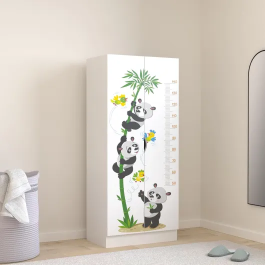 Blanc Armoire à Deux Portes - Roma - penderie pour vêtements, Style scandinave, Meubles pour Enfants, équipement pour la Chambre des Enfants, Dim: 161,5 (H) cm (Pandas)
